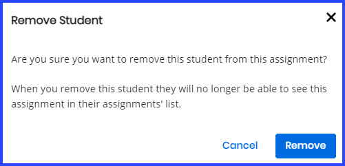 Realize: Remove an Assignment for a Single Student