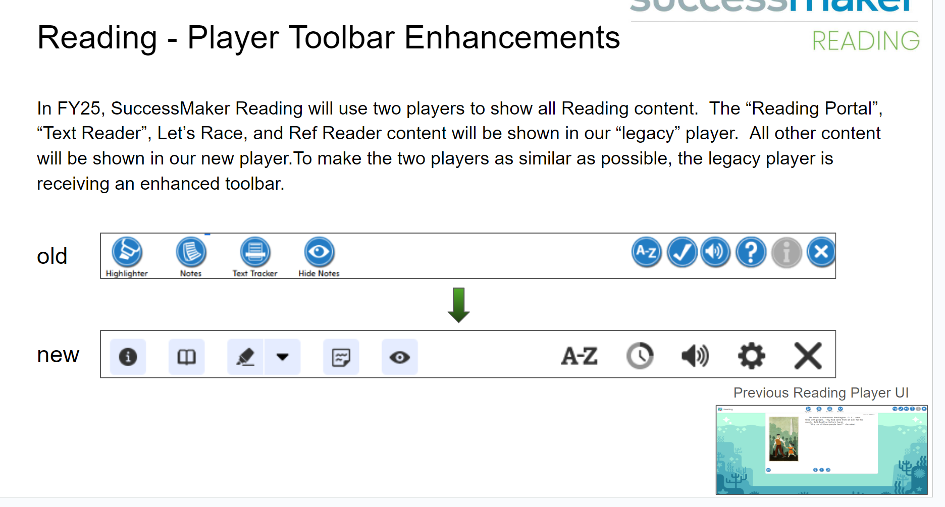 SuccessMaker: Recent platform feature changes
