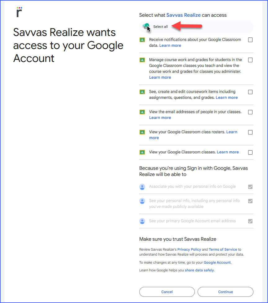 Realize: Google Classroom Student Account Linking Process