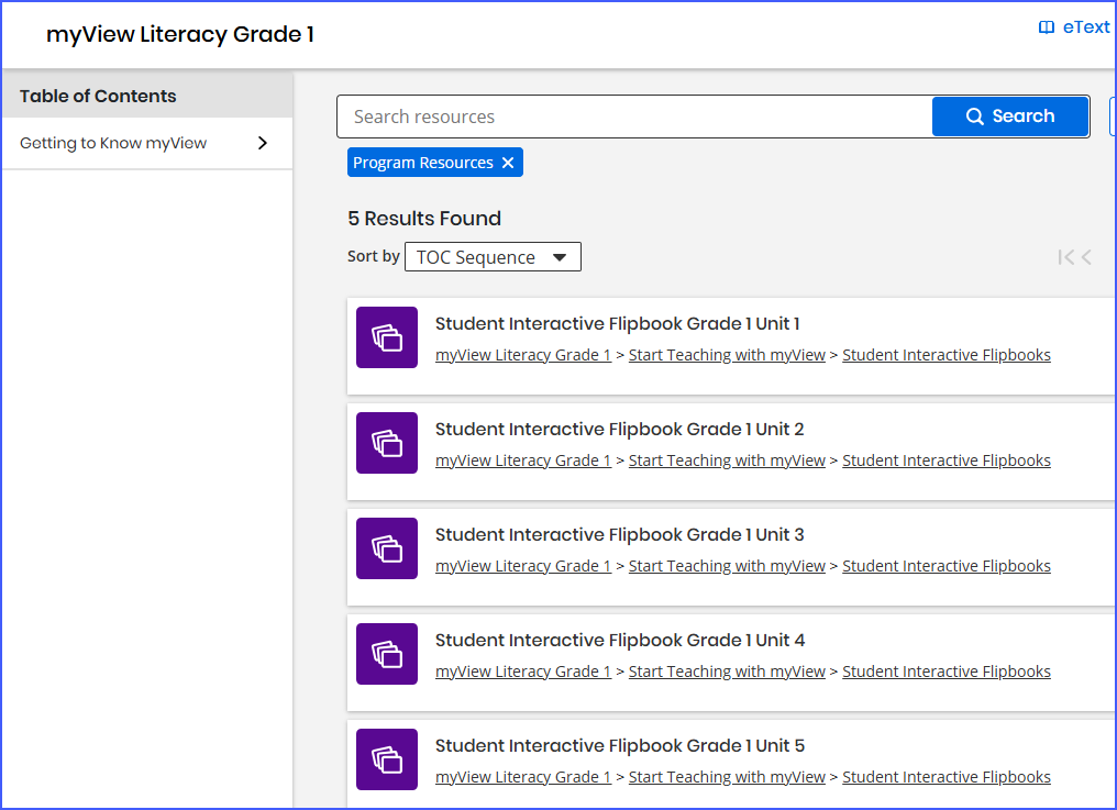 Realize: myView Literacy Table of Contents is empty for Student Edition ...