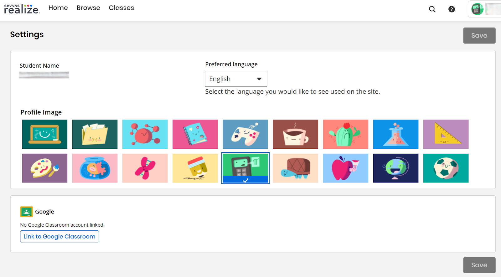 Savvas Realize: Student account using a Google Classroom class receives ...