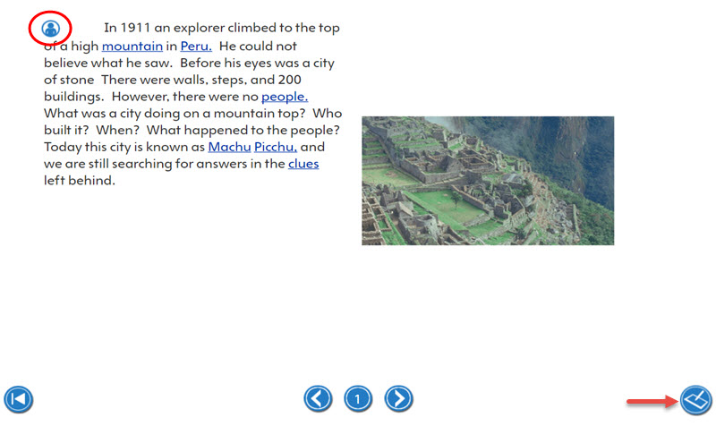 SuccessMaker: Reading Activities Navigation Information