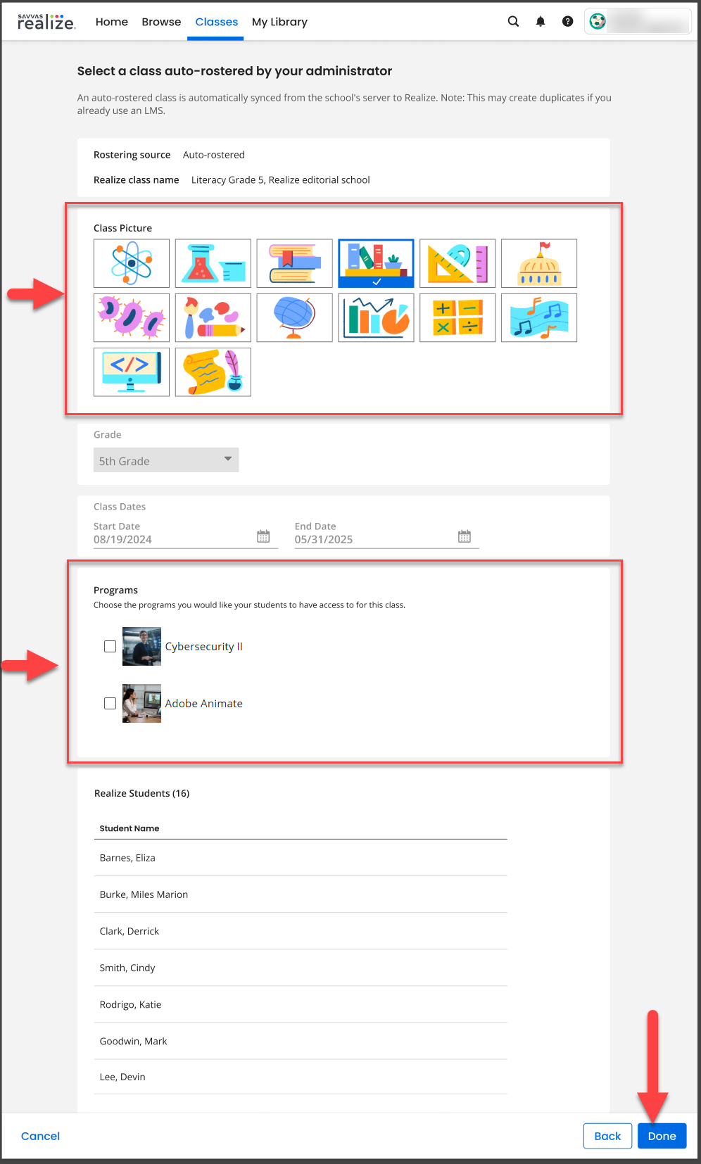 Auto-Rostered Class Setup for Savvas CTE Programs in Realize