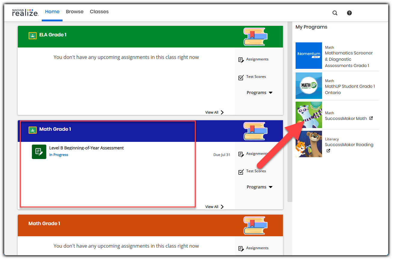 Using Momentum Math (MSDA) with SuccessMaker